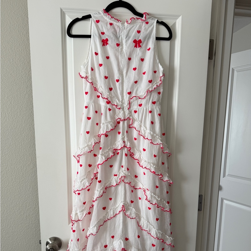 Banjanan White Maxi Dress with Red Accents - Picture 3 of 8